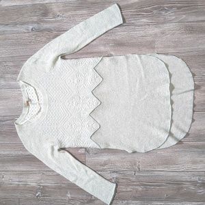 Free People Mint Green Boho High Low Wool Blend Sweater XS